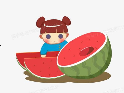 唐装插画吃瓜图片,趣味横生的市井生活画卷